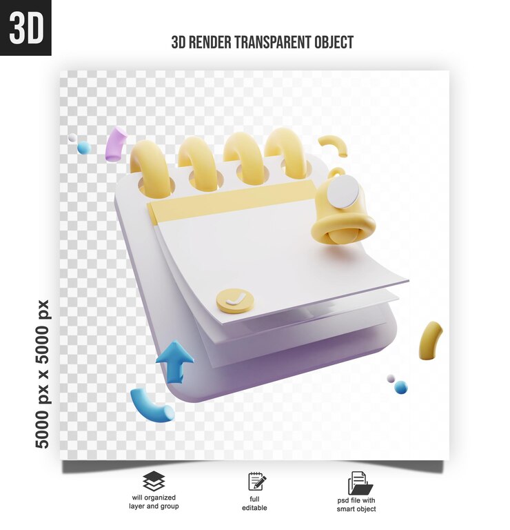 PSD современная 3d-иллюстрация концепции назначения
