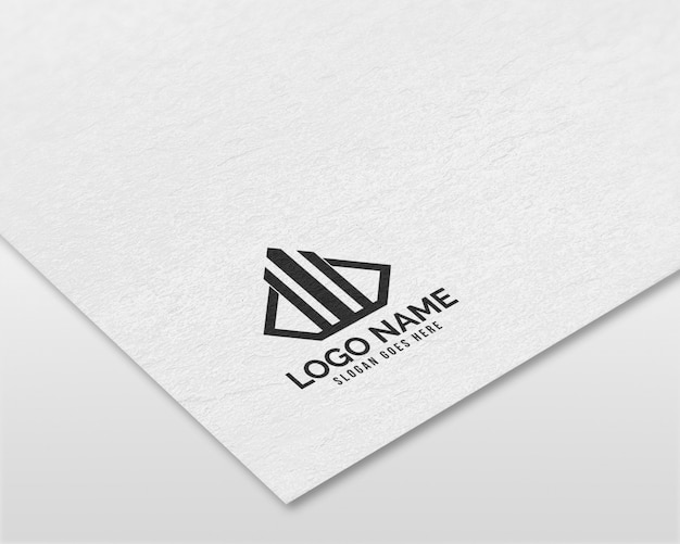 PSD modern 3d realistic paper logo mockup