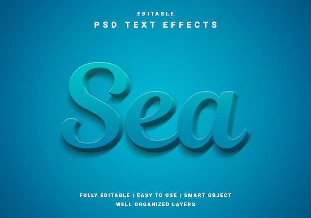 Modern 3d sea text effect