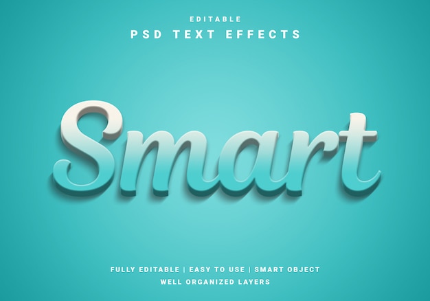 Modern 3d smart text effect