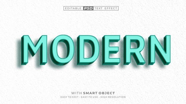 Modern 3d text effect editable text style