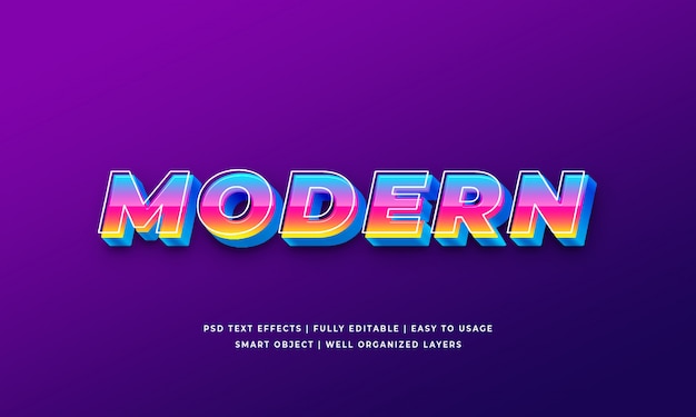 Modern 3d text style effect 