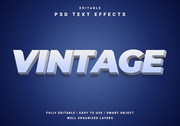 Modern 3D Vintage text effect