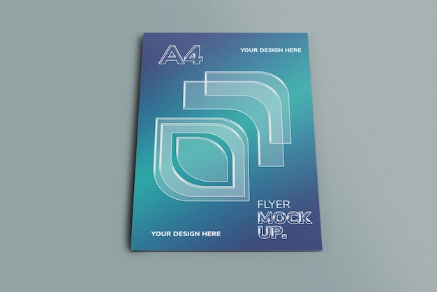 Modern A4 Flyer Mockup with Gradient Design