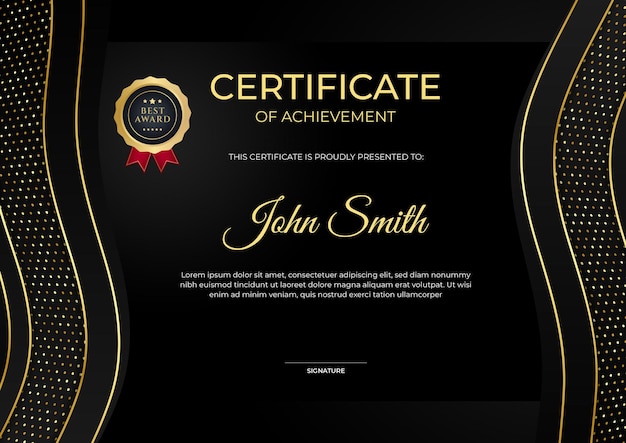 PSD modern abstract design of certificate template