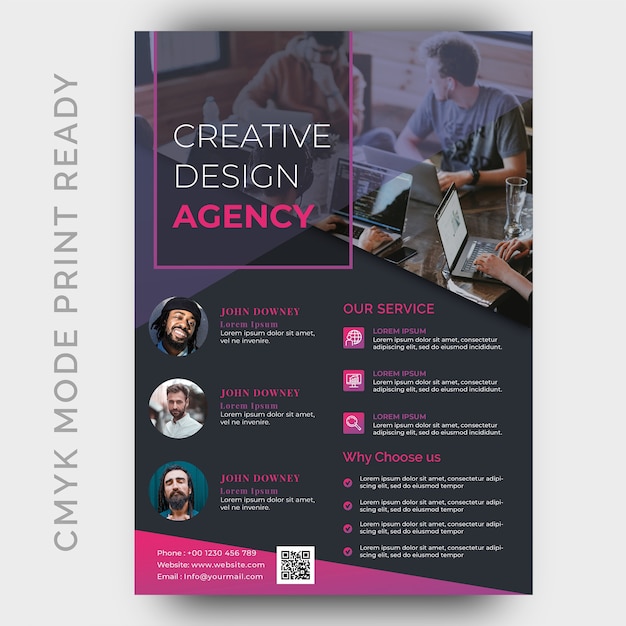 PSD modern agency business flyer design template