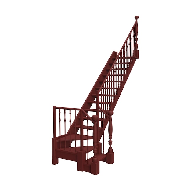 PSD moderna scala architettonica in legno. le scale sono visibili dal piede anteriore destro e destro