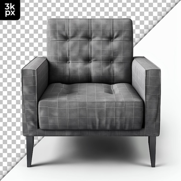PSD modern armchair isolated on transparent background