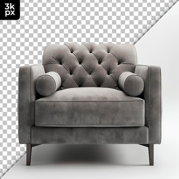 PSD modern armchair isolated on transparent background