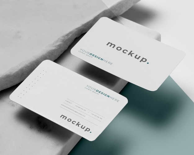 Modern arrangement of mock-up business card