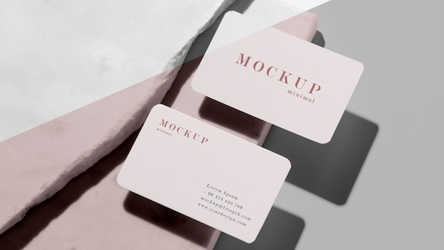 Modern arrangement of mock-up business card