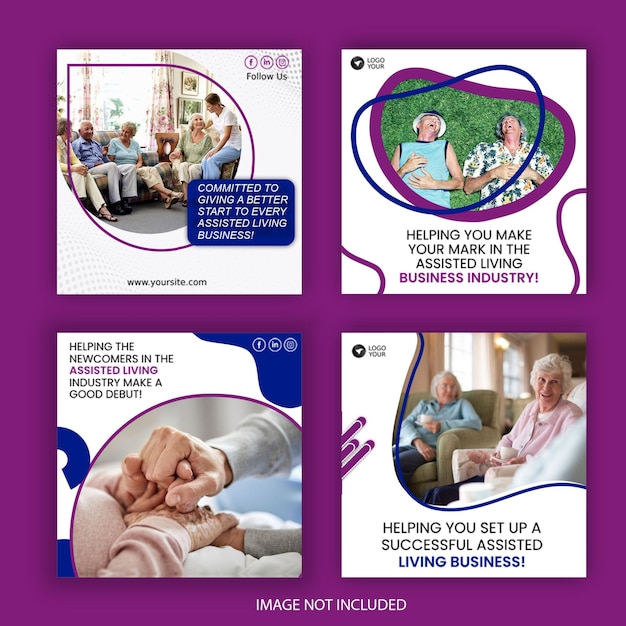 modern assisted living social media templates editable psd files