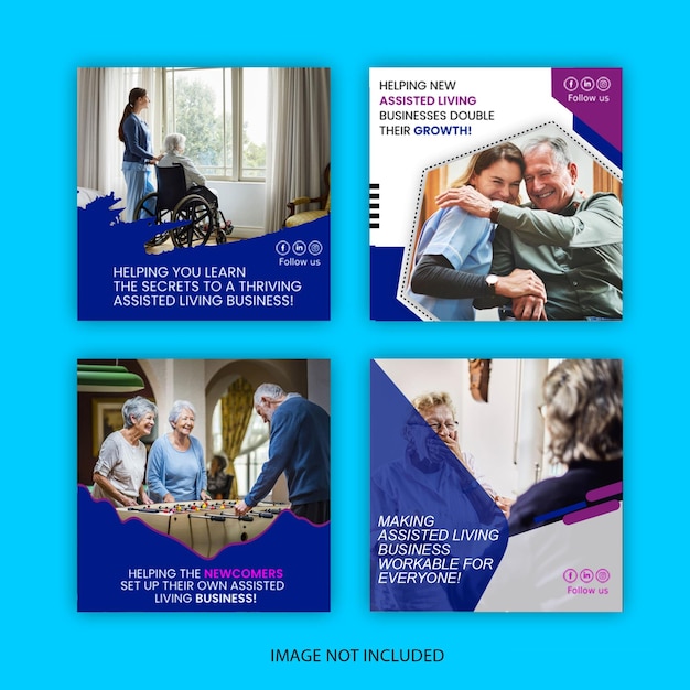 modern assisted living social media templates editable psd files