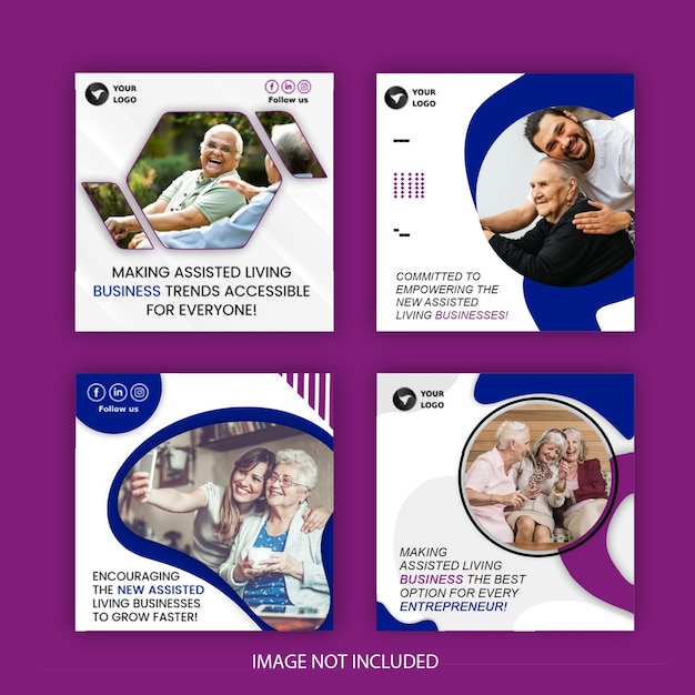 modern assisted living social media templates editable psd files