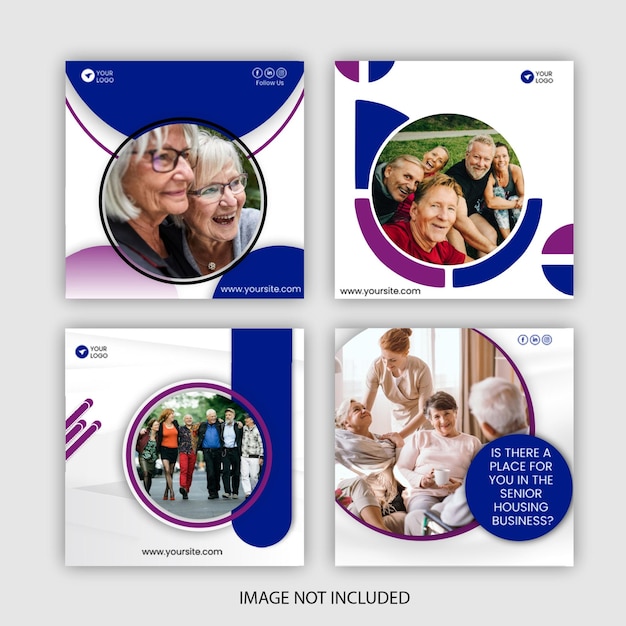 modern assisted living social media templates editable psd files