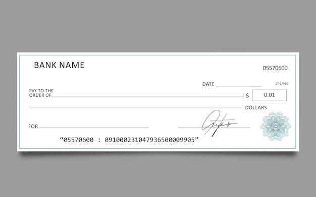Modern bank check voucher template a payment document