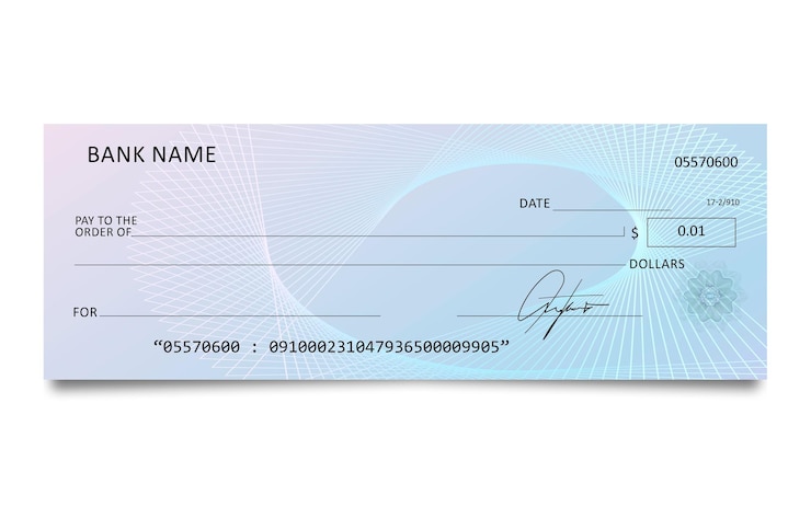 PSD modern bank check voucher template a payment document