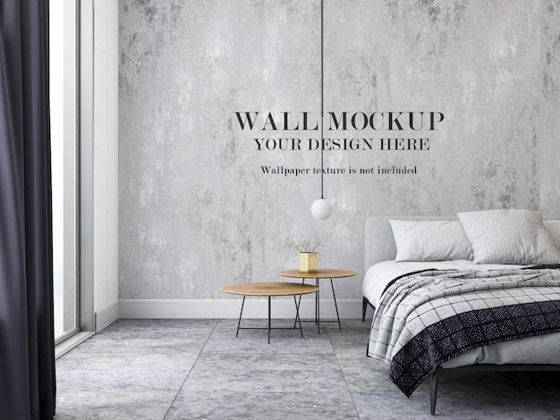 PSD modern bedroom wall mockup