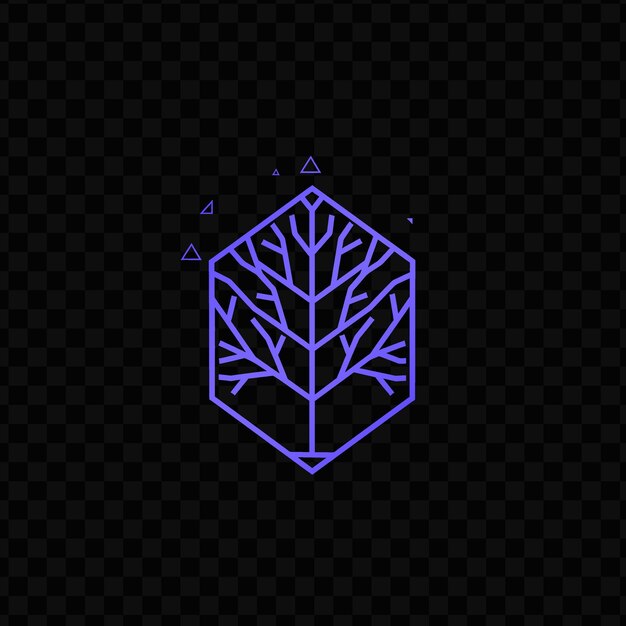 PSD moderno logo dell'albero di betulla con esagono decorativo e triangolo psd vettoriale creative simple design art