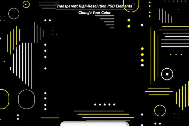 PSD moderno modello vettoriale di sfondo nero con linea e forme gialle