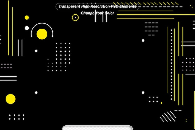 PSD modern black background template vector design with yellow line and shapes