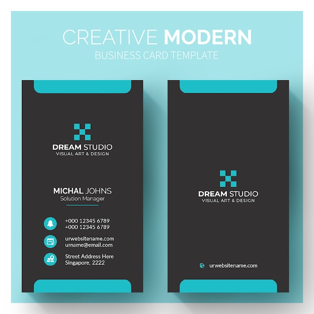 Modern Black business card