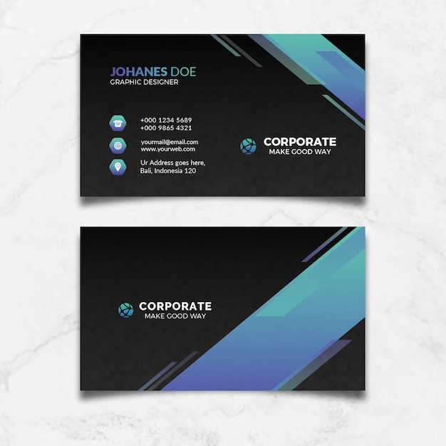 PSD modern black business card