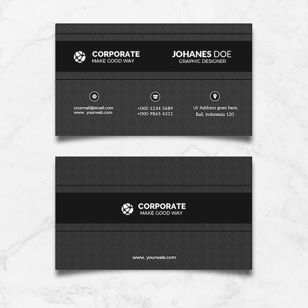 PSD modern black cards