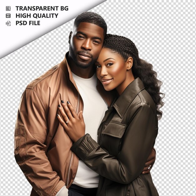 PSD modern black couple ultra realistic style white backgroun