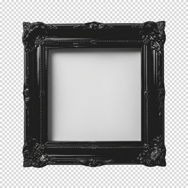 PSD modern black frame isolated on transparent background