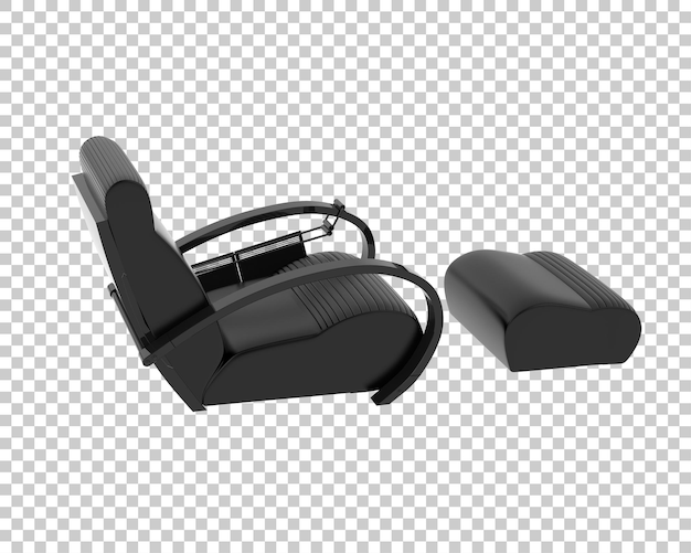 modern black leather armchair with ottoman