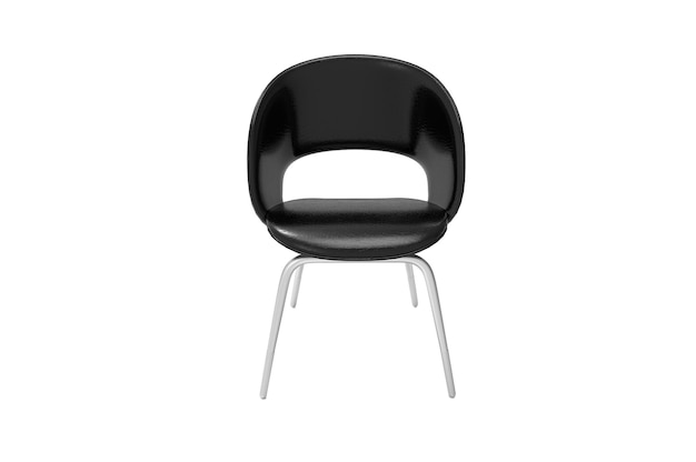 Modern black leather chair isolated on white backgroundsolated on white background