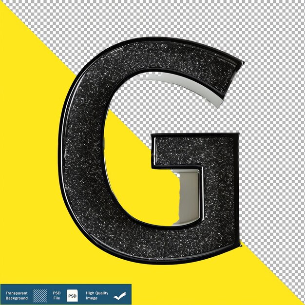 Moderna lettera nera g su sfondo trasparente png psd