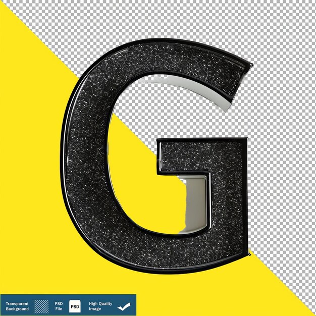 PSD modern black letter g on transparent background png psd