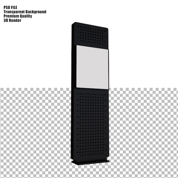 Modern Black Totem Signage with Square Display