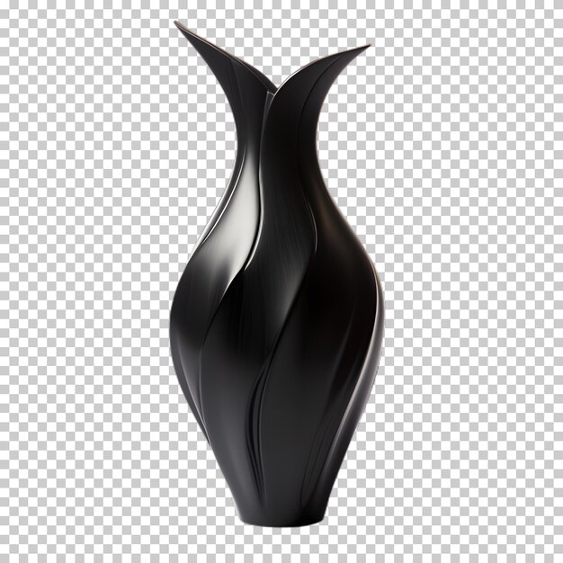 PSD modern black vases isolated transparent background