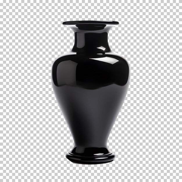 Modern black vases isolated transparent background