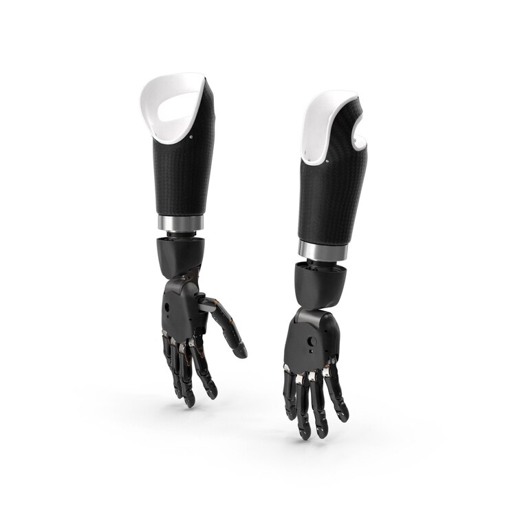 PSD modern black and white prosthetic arm