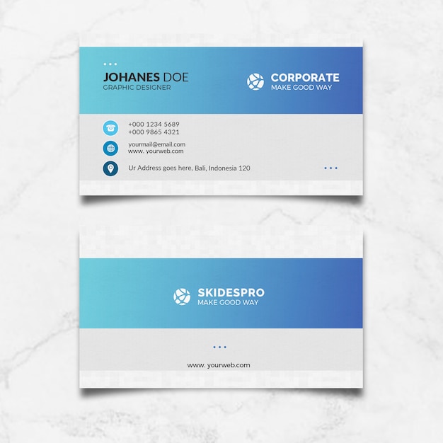 PSD modern blue cards