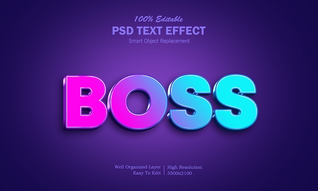 Modern boss psd текстовый эффект