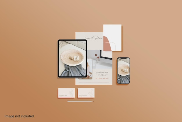 PSD mockup di cancelleria per branding moderno