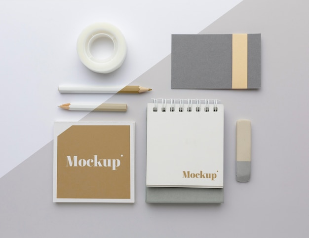 Modern briefpapier mock-up arrangement