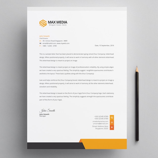 Modern briefpapier van het bedrijf