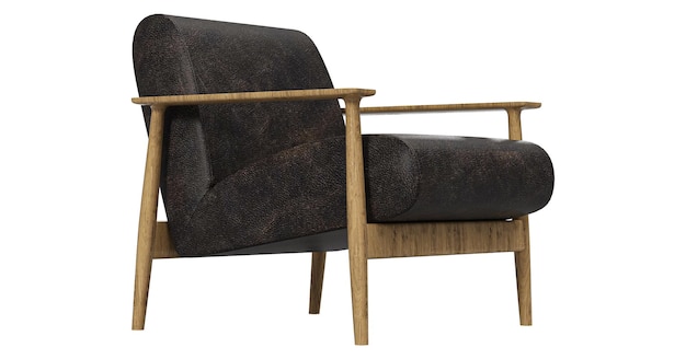 modern brown leather armchair isolated on white background furniture store collection