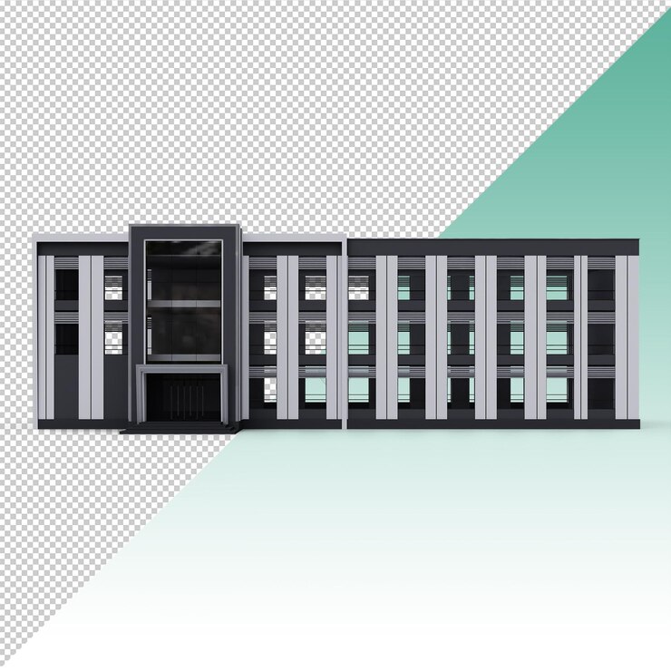 PSD modern building isolated