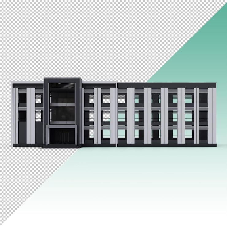 PSD modern building isolated