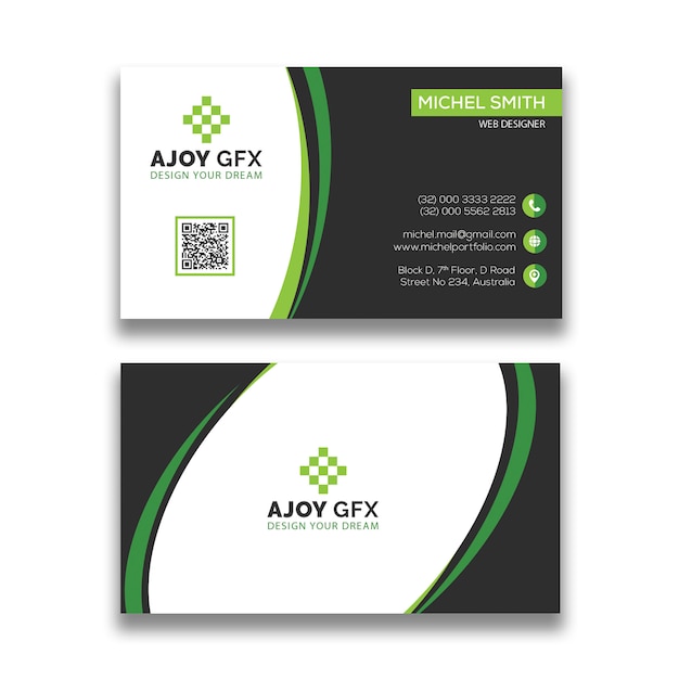 PSD modern business card design template