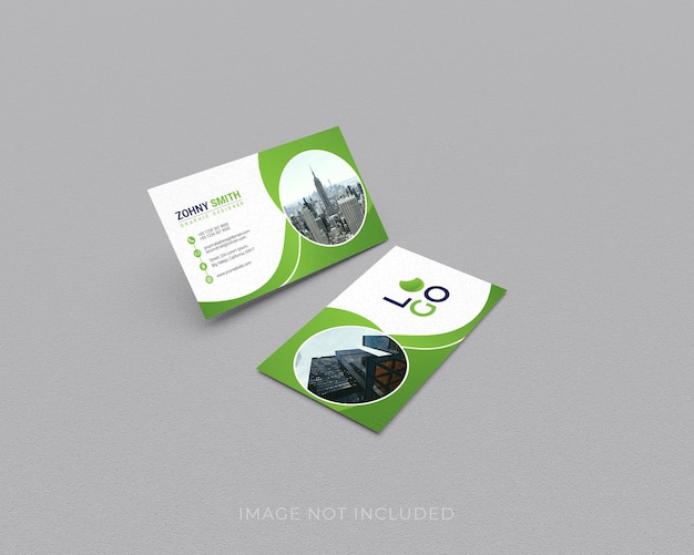 Modern business card mockup design in 3d rendering