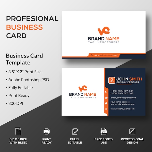 PSD modern business card