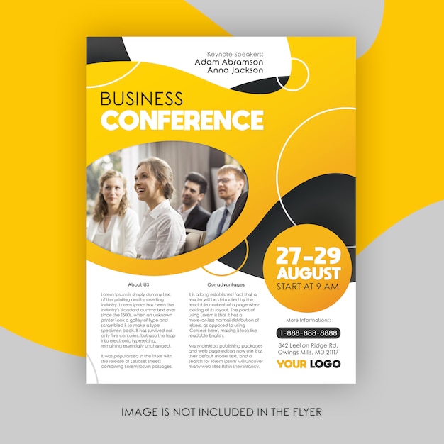 PSD modern business conference flyer template